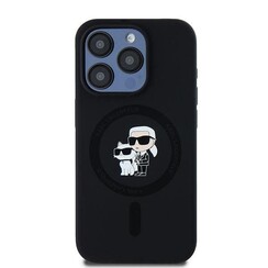 Karl Lagerfeld iPHone 14 Pro Back-Cover hul - Magsafe - KC head Ring - Schwarz