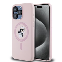 Karl Lagerfeld iPHone 14 Pro Back cover case - Magsafe - KC head Ring - Pink