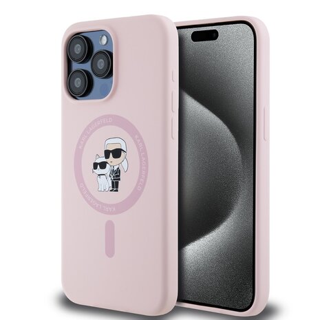 Karl Lagerfeld Karl Lagerfeld iPHone 14 Pro Back cover coque Magsafe - KC head Ring - Rose Karl Lagerfeld Karl Lagerfeld iPHone 14 Pro Back cover coque Magsafe - KC head Ring - Rose