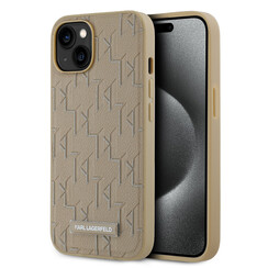 Karl Lagerfeld iPhone 15 Pro Backcover hoesje Magsafe - Hot stamps - Beige