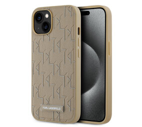 Karl Lagerfeld Karl Lagerfeld iPhone 15 Pro Back cover case - Magsafe - Hot stamps - Beige Karl Lagerfeld Karl Lagerfeld iPhone 15 Pro Back cover case - Magsafe - Hot stamps - Beige