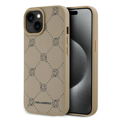 Karl Lagerfeld iPhone 15 Pro Back cover coque Magsafe - Karl Heads - Beige