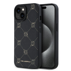 Karl Lagerfeld iPhone 15 Pro Max Back cover case - Magsafe - Karl Heads - Black