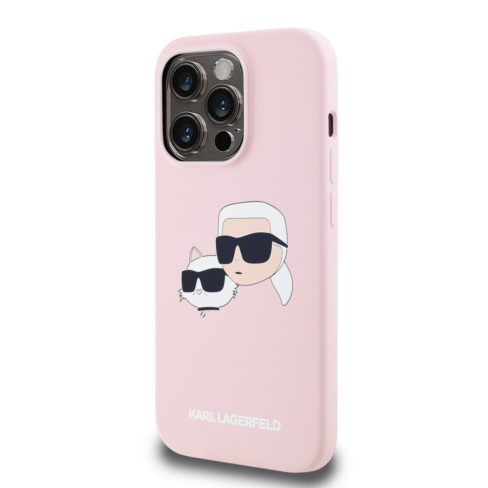 Karl Lagerfeld Karl Lagerfeld iPhone 14 Pro Back cover coque Magsafe - double heads print - Rose Karl Lagerfeld Karl Lagerfeld iPhone 14 Pro Back cover coque Magsafe - double heads print - Rose