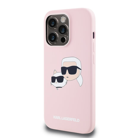 Karl Lagerfeld Karl Lagerfeld iPhone 14 Pro Back cover coque Magsafe - double heads print - Rose Karl Lagerfeld Karl Lagerfeld iPhone 14 Pro Back cover coque Magsafe - double heads print - Rose