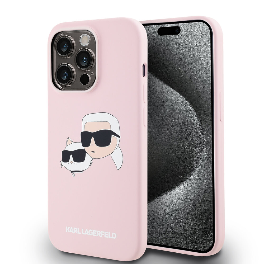 Karl Lagerfeld Karl Lagerfeld iPhone 14 Pro Back cover coque Magsafe - double heads print - Rose Karl Lagerfeld Karl Lagerfeld iPhone 14 Pro Back cover coque Magsafe - double heads print - Rose