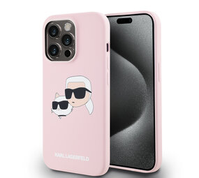 Karl Lagerfeld Karl Lagerfeld iPhone 14 Pro Backcover hoesje Magsafe - double heads print - Roze Karl Lagerfeld Karl Lagerfeld iPhone 14 Pro Backcover hoesje Magsafe - double heads print - Roze