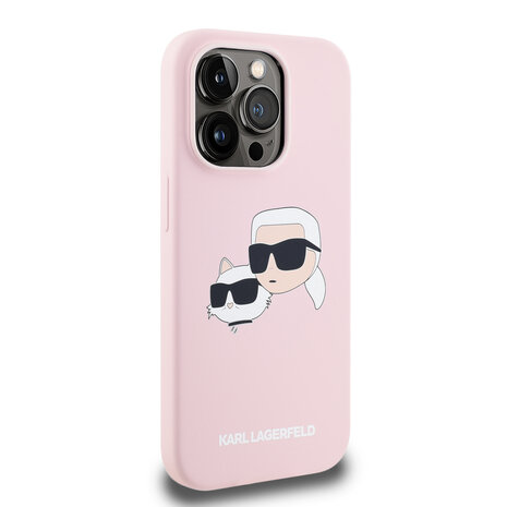 Karl Lagerfeld Karl Lagerfeld iPhone 14 Pro Back cover coque Magsafe - double heads print - Rose Karl Lagerfeld Karl Lagerfeld iPhone 14 Pro Back cover coque Magsafe - double heads print - Rose