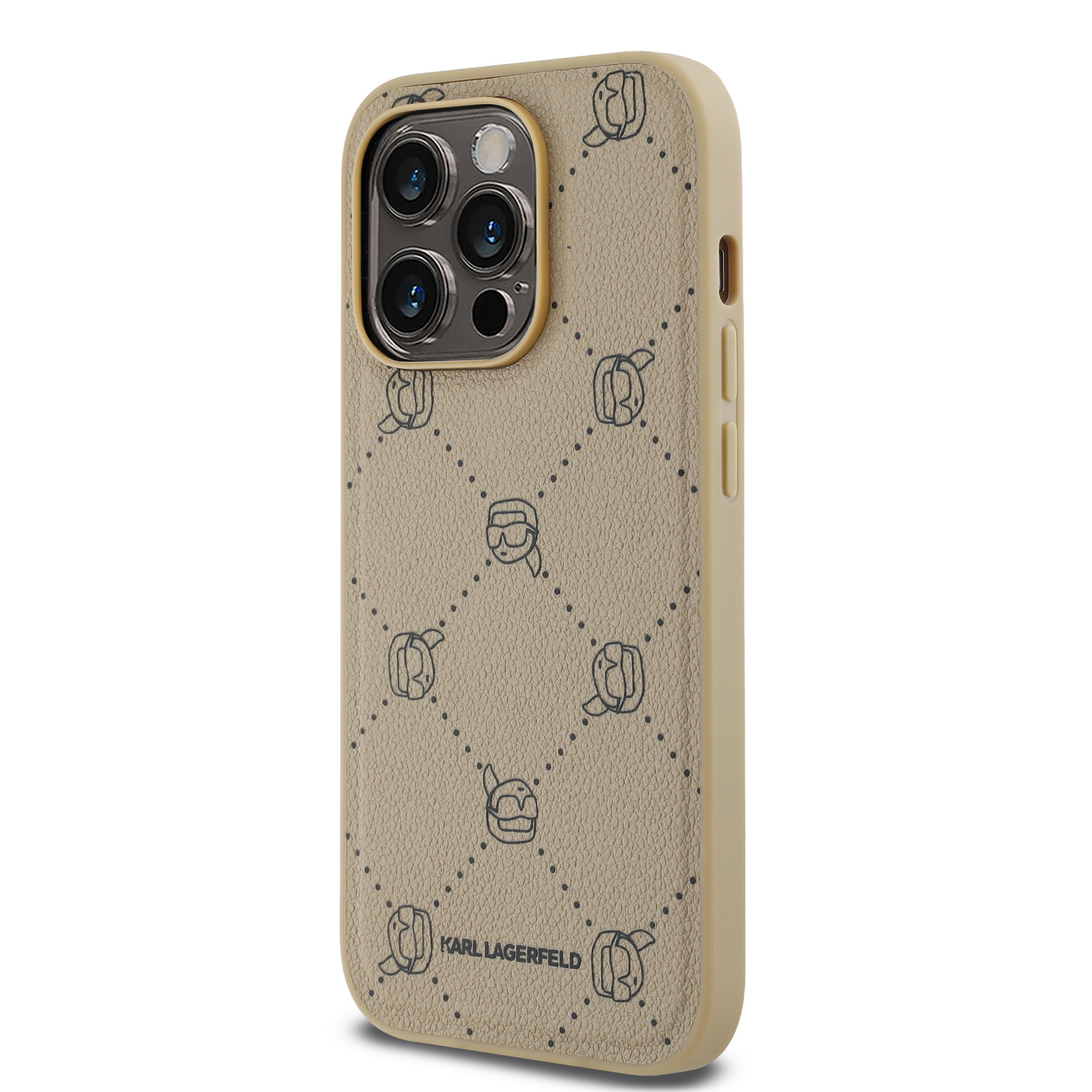 Karl Lagerfeld Karl Lagerfeld iPhone 14 Pro Max Backcover hoesje Magsafe - Karl Heads - Beige, foto 3 van 6