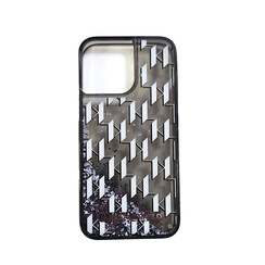 Karl Lagerfeld iPhone 14 Pro Max Back cover coque Liquid glitter - monogram gradient - Noir