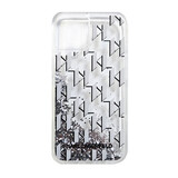 Karl Lagerfeld Karl Lagerfeld iPhone 14 & 13 Back cover case - Liquid glitter - monogram gradient - White Karl Lagerfeld Karl Lagerfeld iPhone 14 & 13 Back cover case - Liquid glitter - monogram gradient - White