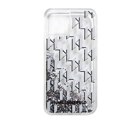 Karl Lagerfeld Karl Lagerfeld iPhone 14 & 13 Back cover case - Liquid glitter - monogram gradient - White Karl Lagerfeld Karl Lagerfeld iPhone 14 & 13 Back cover case - Liquid glitter - monogram gradient - White