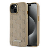 Karl Lagerfeld Karl Lagerfeld iPhone 15 Back-Cover hul - Magsafe pu - hot stamp - Beige Karl Lagerfeld Karl Lagerfeld iPhone 15 Back-Cover hul - Magsafe pu - hot stamp - Beige