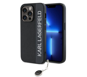 Karl Lagerfeld Karl Lagerfeld iPhone 14 Pro Backcover hoesje Saffiano Rhinestones and Charm - Zwart Karl Lagerfeld Karl Lagerfeld iPhone 14 Pro Backcover hoesje Saffiano Rhinestones and Charm - Zwart
