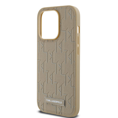Karl Lagerfeld Karl Lagerfeld iPhone 14 Pro Backcover hoesje Magsafe pu - hot stamp - Beige Karl Lagerfeld Karl Lagerfeld iPhone 14 Pro Backcover hoesje Magsafe pu - hot stamp - Beige