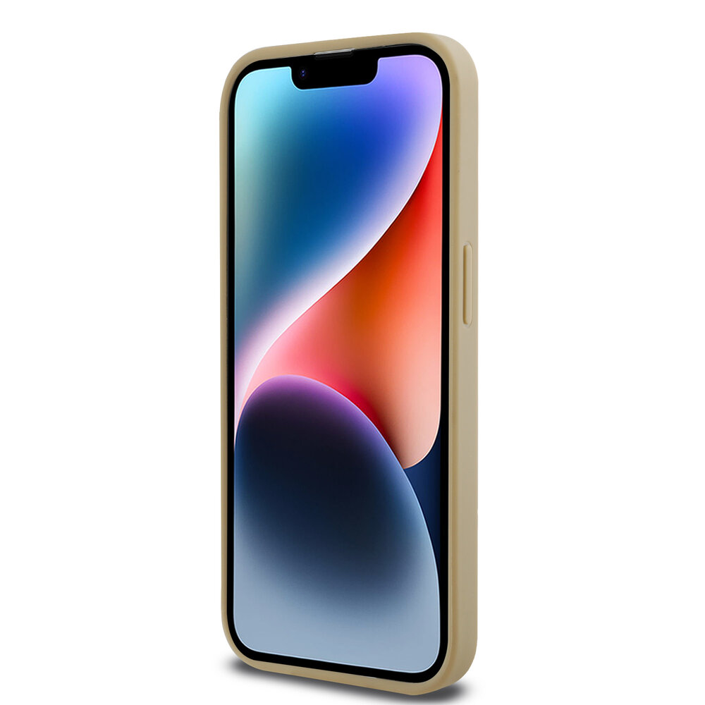 Karl Lagerfeld Karl Lagerfeld iPhone 14 Pro Backcover hoesje Magsafe pu - hot stamp - Beige Karl Lagerfeld Karl Lagerfeld iPhone 14 Pro Backcover hoesje Magsafe pu - hot stamp - Beige