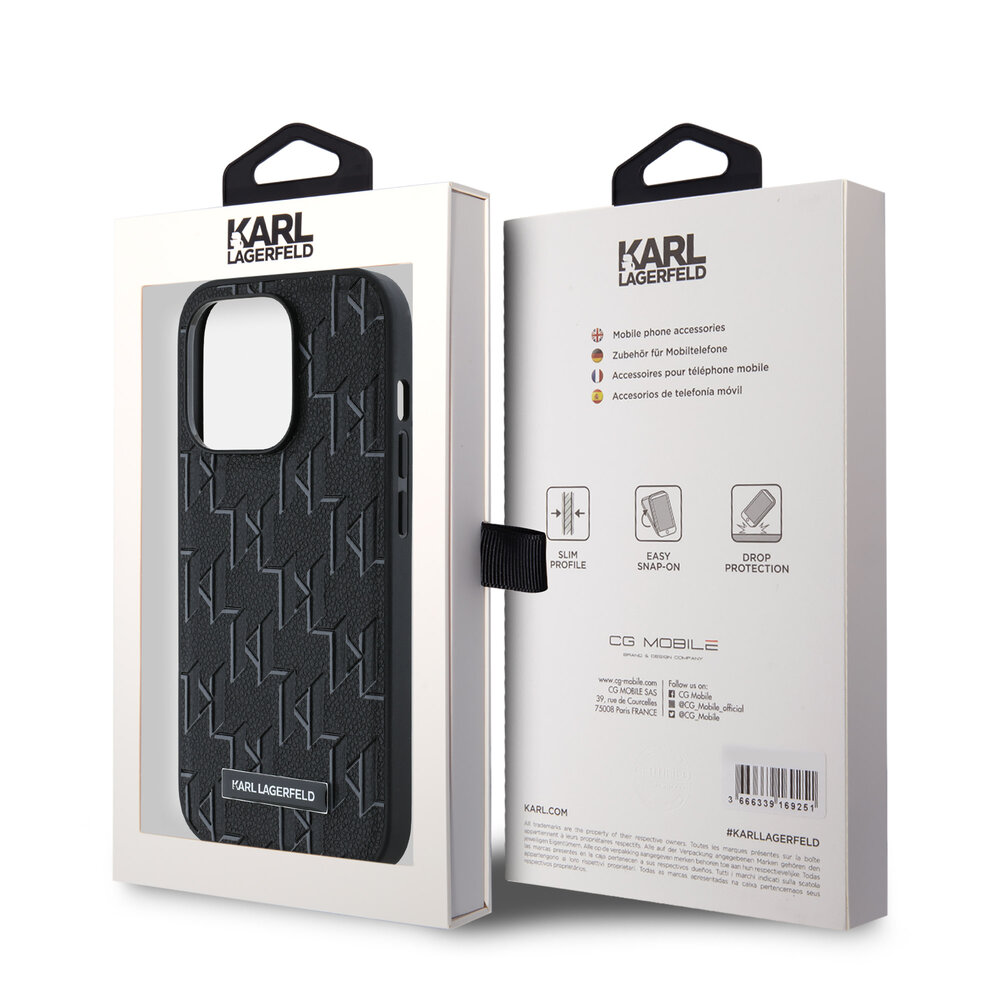 Karl Lagerfeld Karl Lagerfeld iPhone 14 Pro Backcover hoesje Magsafe pu - hot stamp - Zwart Karl Lagerfeld Karl Lagerfeld iPhone 14 Pro Backcover hoesje Magsafe pu - hot stamp - Zwart