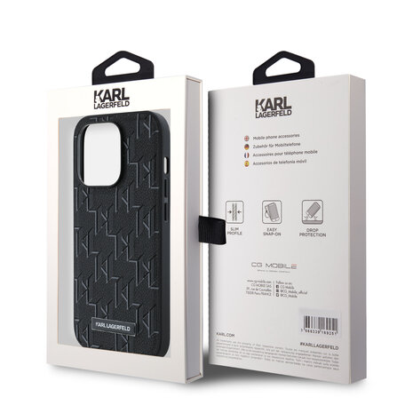 Karl Lagerfeld Karl Lagerfeld iPhone 14 Pro Backcover hoesje Magsafe pu - hot stamp - Zwart Karl Lagerfeld Karl Lagerfeld iPhone 14 Pro Backcover hoesje Magsafe pu - hot stamp - Zwart
