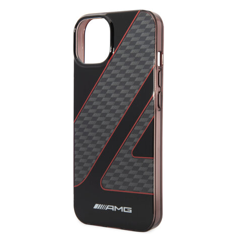 AMG AMG iPhone 14 Plus & 15 Plus Back cover case - Double Layer - Checkered Flag Pattern - Red - Black AMG AMG iPhone 14 Plus & 15 Plus Back cover case - Double Layer - Checkered Flag Pattern - Red - Black