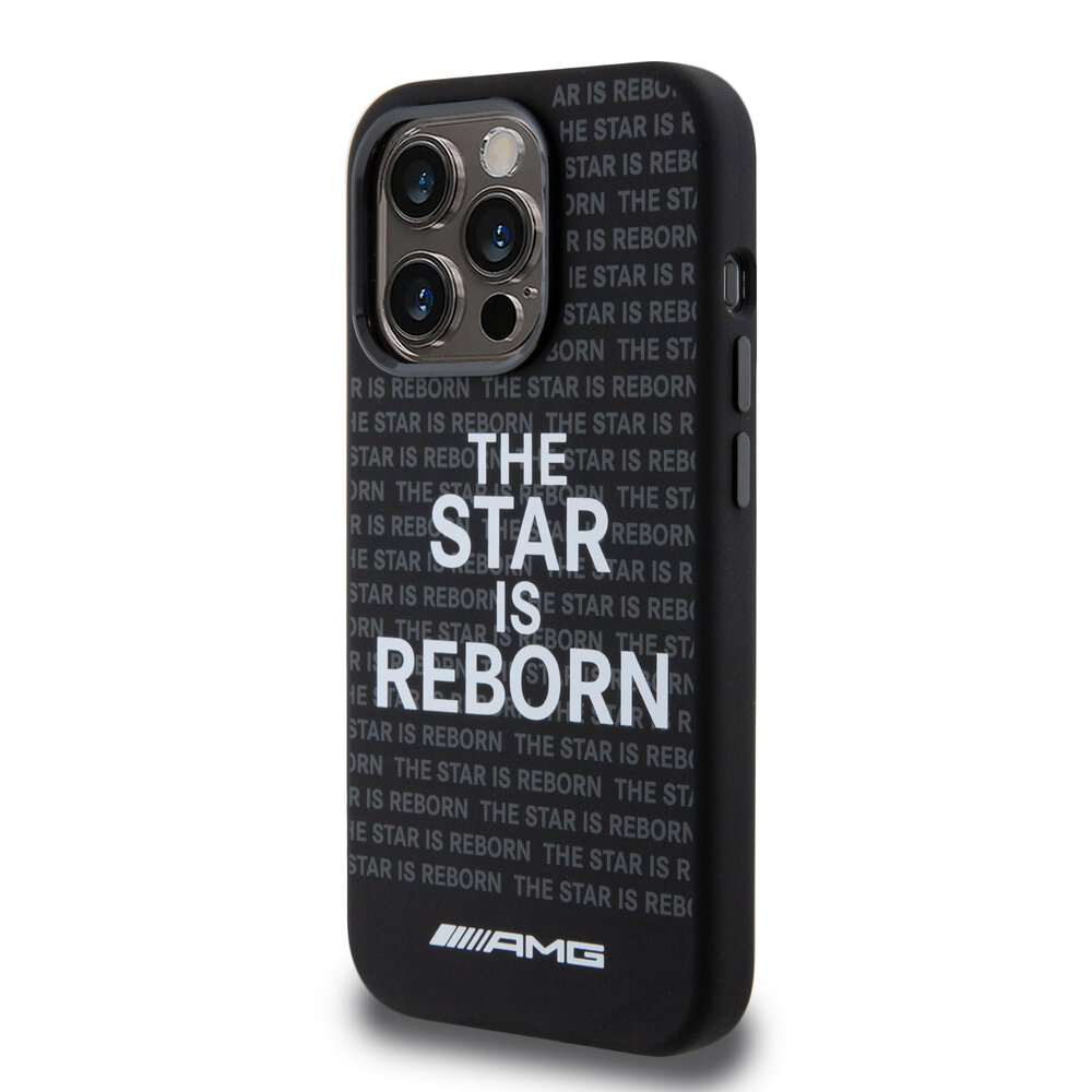 AMG AMG iPhone 15 Pro Back-Cover hul - The Star Is Reborn Logo - Schwarz AMG AMG iPhone 15 Pro Back-Cover hul - The Star Is Reborn Logo - Schwarz