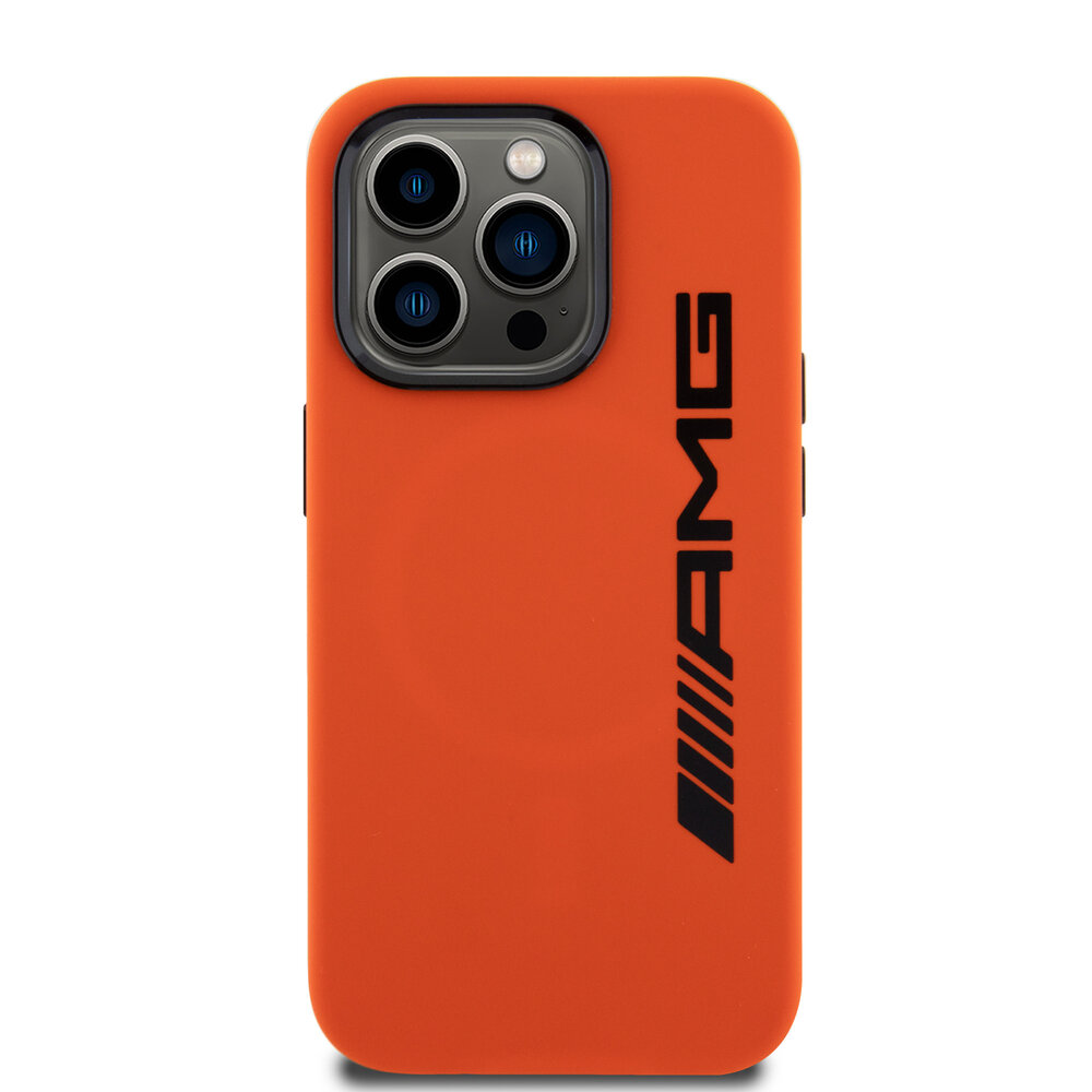 AMG AMG iPhone 15 Pro Backcover hoesje - Large Logo - Oranje AMG AMG iPhone 15 Pro Backcover hoesje - Large Logo - Oranje