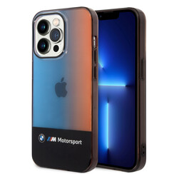 BMW iPhone 14 Pro Back cover coque - IML - Fading Tricolor - Noir