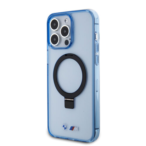 BMW BMW iPhone 15 Pro Max Backcover hoesje - Magsafe - IML Ring Stand - Blauw