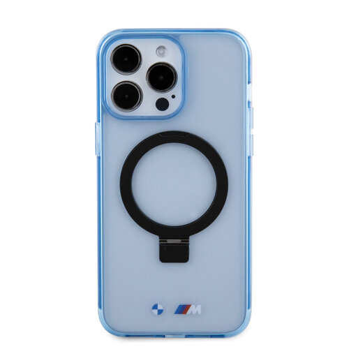 BMW BMW iPhone 15 Pro Max Backcover hoesje - Magsafe - IML Ring Stand - Blauw