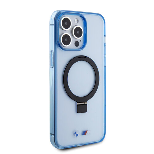BMW BMW iPhone 15 Pro Max Backcover hoesje - Magsafe - IML Ring Stand - Blauw