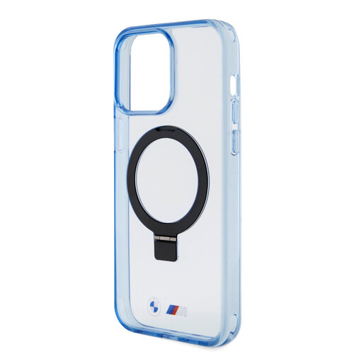 BMW BMW iPhone 15 Pro Max Backcover hoesje - Magsafe - IML Ring Stand - Blauw