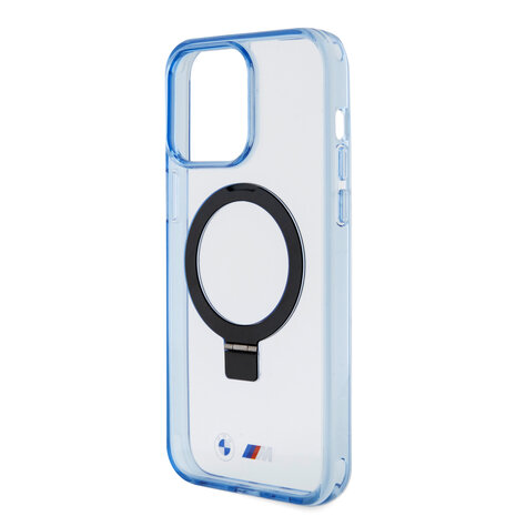 BMW BMW iPhone 15 Pro Max Back-Cover hul - Magsafe - IML Ring Stand - Blau BMW BMW iPhone 15 Pro Max Back-Cover hul - Magsafe - IML Ring Stand - Blau