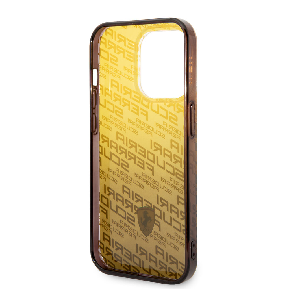 Ferrari Ferrari iPhone 14 Pro Back cover coque - Scuderia Allover - Dyed Bumper - Jaune Ferrari Ferrari iPhone 14 Pro Back cover coque - Scuderia Allover - Dyed Bumper - Jaune