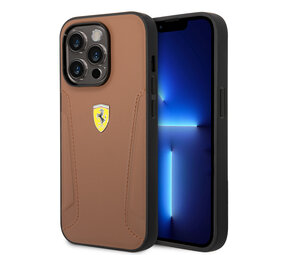Ferrari Ferrari iPhone 14 Pro Back cover case - Hot Stamped Sides - Camel Ferrari Ferrari iPhone 14 Pro Back cover case - Hot Stamped Sides - Camel