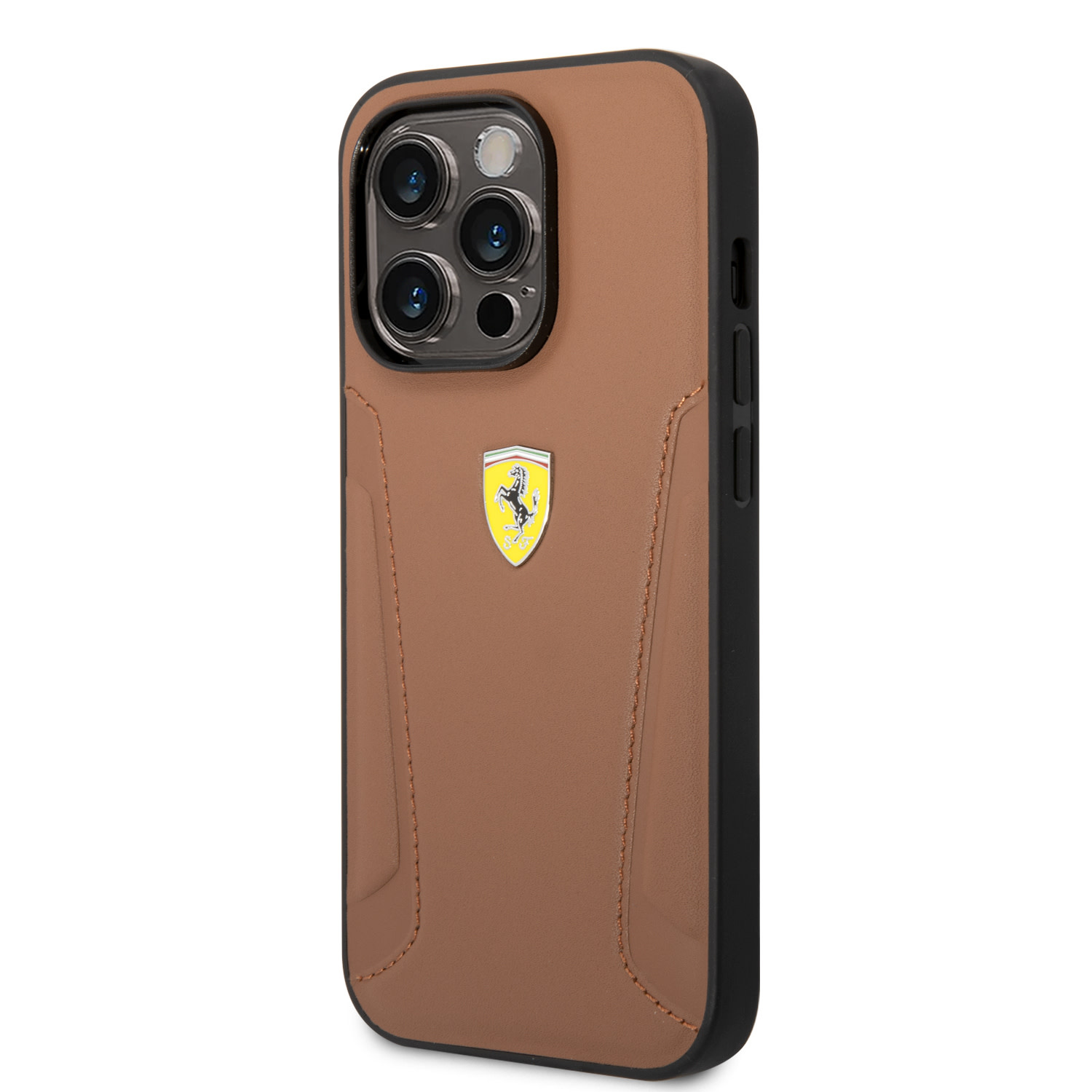 Ferrari Ferrari iPhone 14 Pro Backcover hoesje - Hot Stamped Sides - Camel, foto 2 van 6