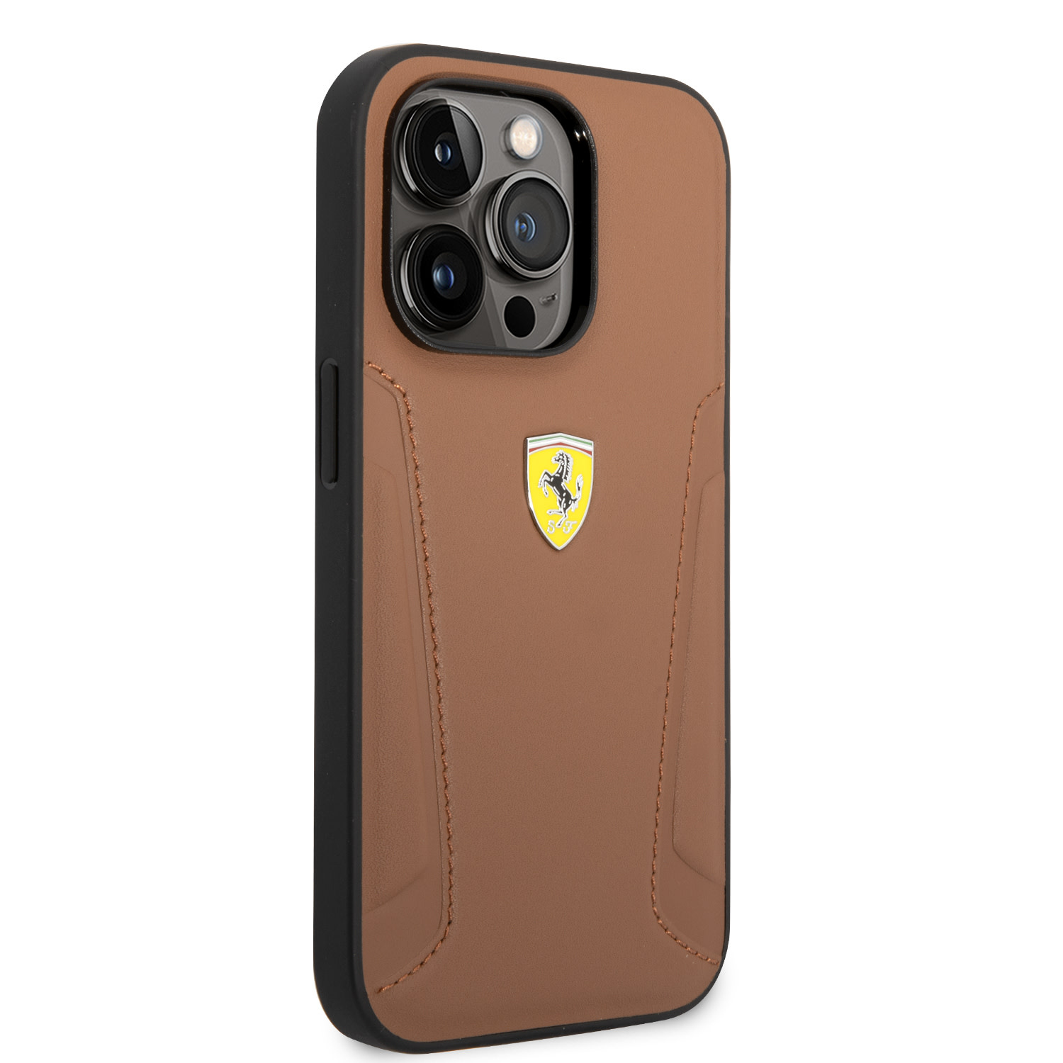 Ferrari Ferrari iPhone 14 Pro Backcover hoesje - Hot Stamped Sides - Camel, foto 4 van 6