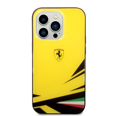 Ferrari Ferrari iPhone 14 Pro Back cover coque - Double Layer Print - Jaune Ferrari Ferrari iPhone 14 Pro Back cover coque - Double Layer Print - Jaune