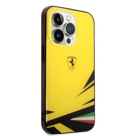 Ferrari Ferrari iPhone 14 Pro Back-Cover hul - Double Layer Print - Gelb Ferrari Ferrari iPhone 14 Pro Back-Cover hul - Double Layer Print - Gelb