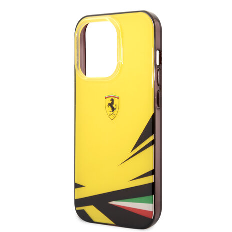 Ferrari Ferrari iPhone 14 Pro Back cover coque - Double Layer Print - Jaune Ferrari Ferrari iPhone 14 Pro Back cover coque - Double Layer Print - Jaune