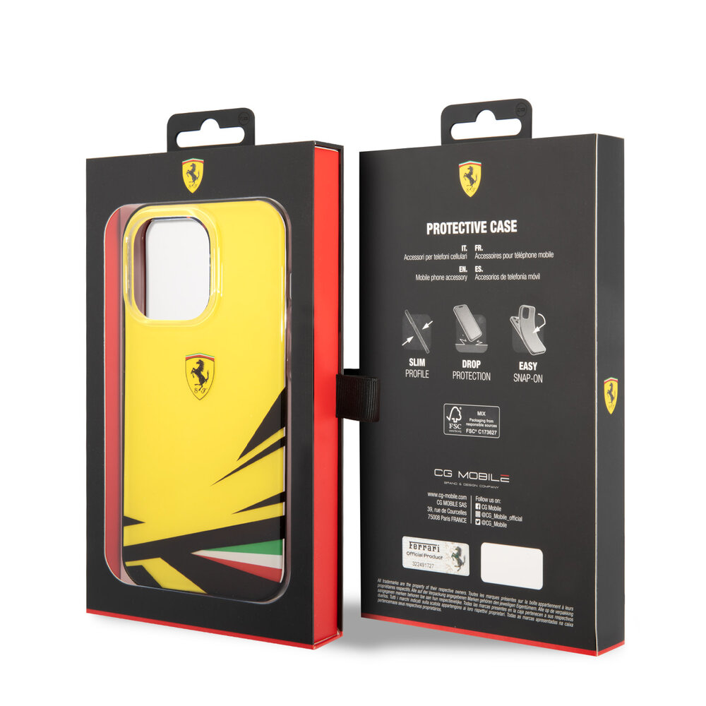 Ferrari Ferrari iPhone 14 Pro Back cover case - Double Layer Print - Yellow Ferrari Ferrari iPhone 14 Pro Back cover case - Double Layer Print - Yellow
