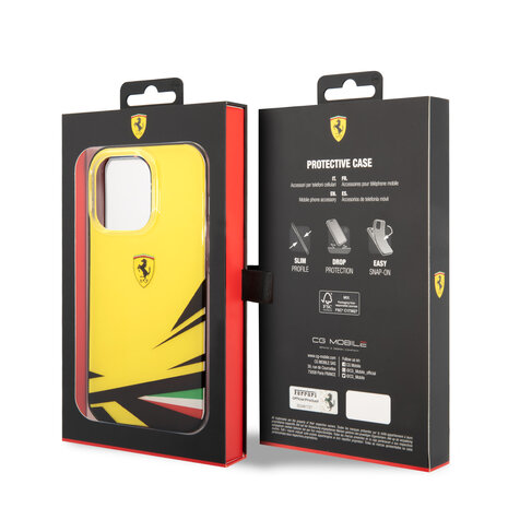 Ferrari Ferrari iPhone 14 Pro Back cover case - Double Layer Print - Yellow Ferrari Ferrari iPhone 14 Pro Back cover case - Double Layer Print - Yellow