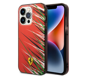 Ferrari Ferrari iPhone 14 Pro Back cover case - Double Layer Grass Print - Red Ferrari Ferrari iPhone 14 Pro Back cover case - Double Layer Grass Print - Red