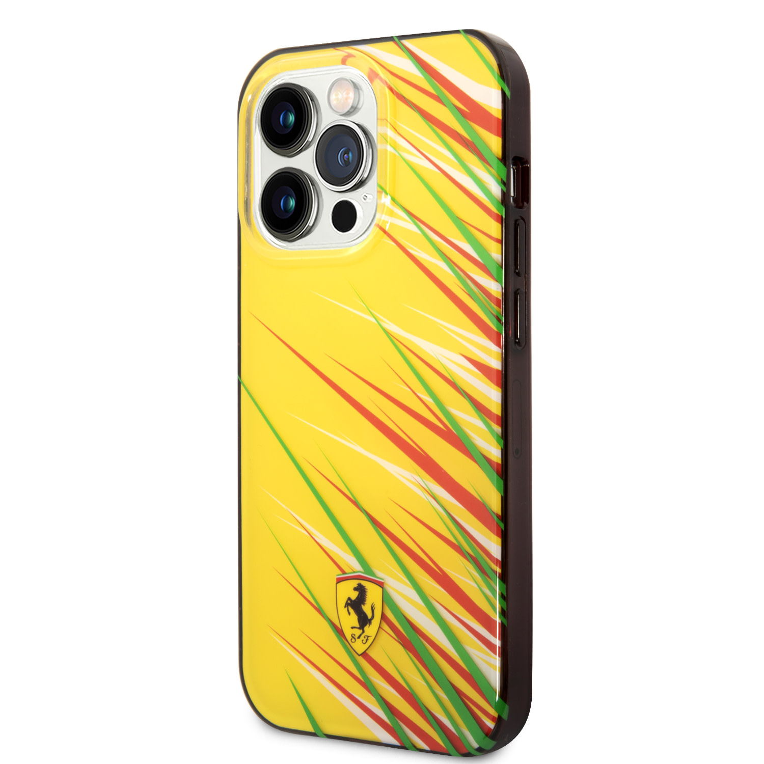 Ferrari Ferrari iPhone 14 Pro Backcover hoesje - Double Layer Grass Print - Geel, foto 2 van 6
