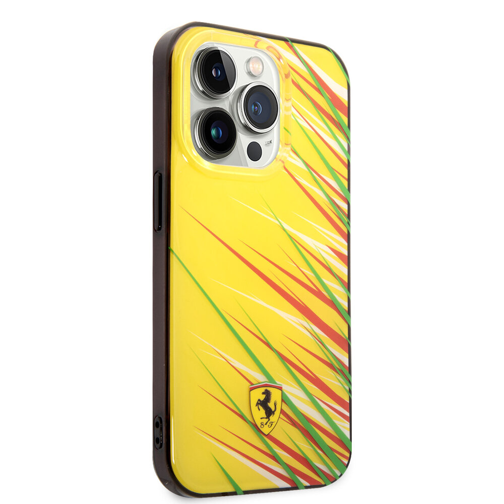 Ferrari Ferrari iPhone 14 Pro Back cover case - Double Layer Grass Print - Yellow Ferrari Ferrari iPhone 14 Pro Back cover case - Double Layer Grass Print - Yellow