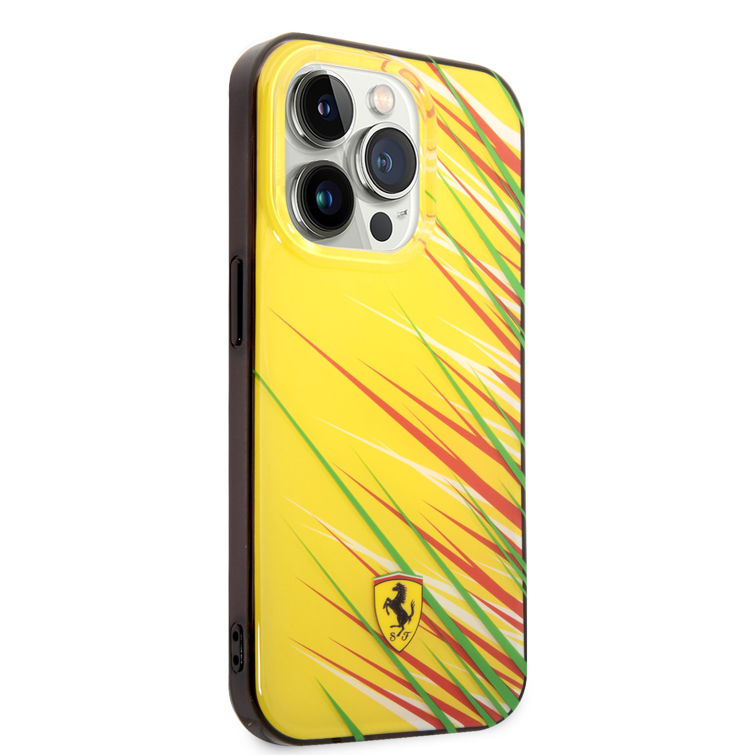 Ferrari Ferrari iPhone 14 Pro Backcover hoesje - Double Layer Grass Print - Geel, foto 4 van 6