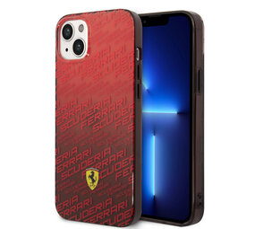 Ferrari Ferrari iPhone 14 Plus & 15 Plus Backcover hoesje - Scuderia Allover - Dyed Bumper - Rood Ferrari Ferrari iPhone 14 Plus & 15 Plus Backcover hoesje - Scuderia Allover - Dyed Bumper - Rood