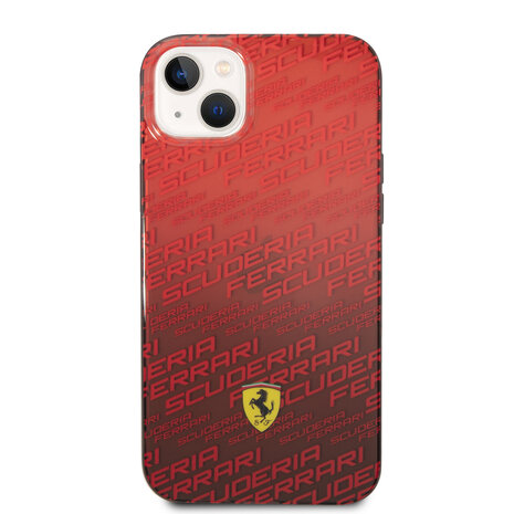 Ferrari Ferrari iPhone 14 Plus & 15 Plus Backcover hoesje - Scuderia Allover - Dyed Bumper - Rood Ferrari Ferrari iPhone 14 Plus & 15 Plus Backcover hoesje - Scuderia Allover - Dyed Bumper - Rood