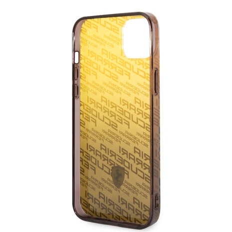 Ferrari Ferrari iPhone 14 Plus & 15 Plus Backcover hoesje - Scuderia Allover - Dyed Bumper - Geel Ferrari Ferrari iPhone 14 Plus & 15 Plus Backcover hoesje - Scuderia Allover - Dyed Bumper - Geel