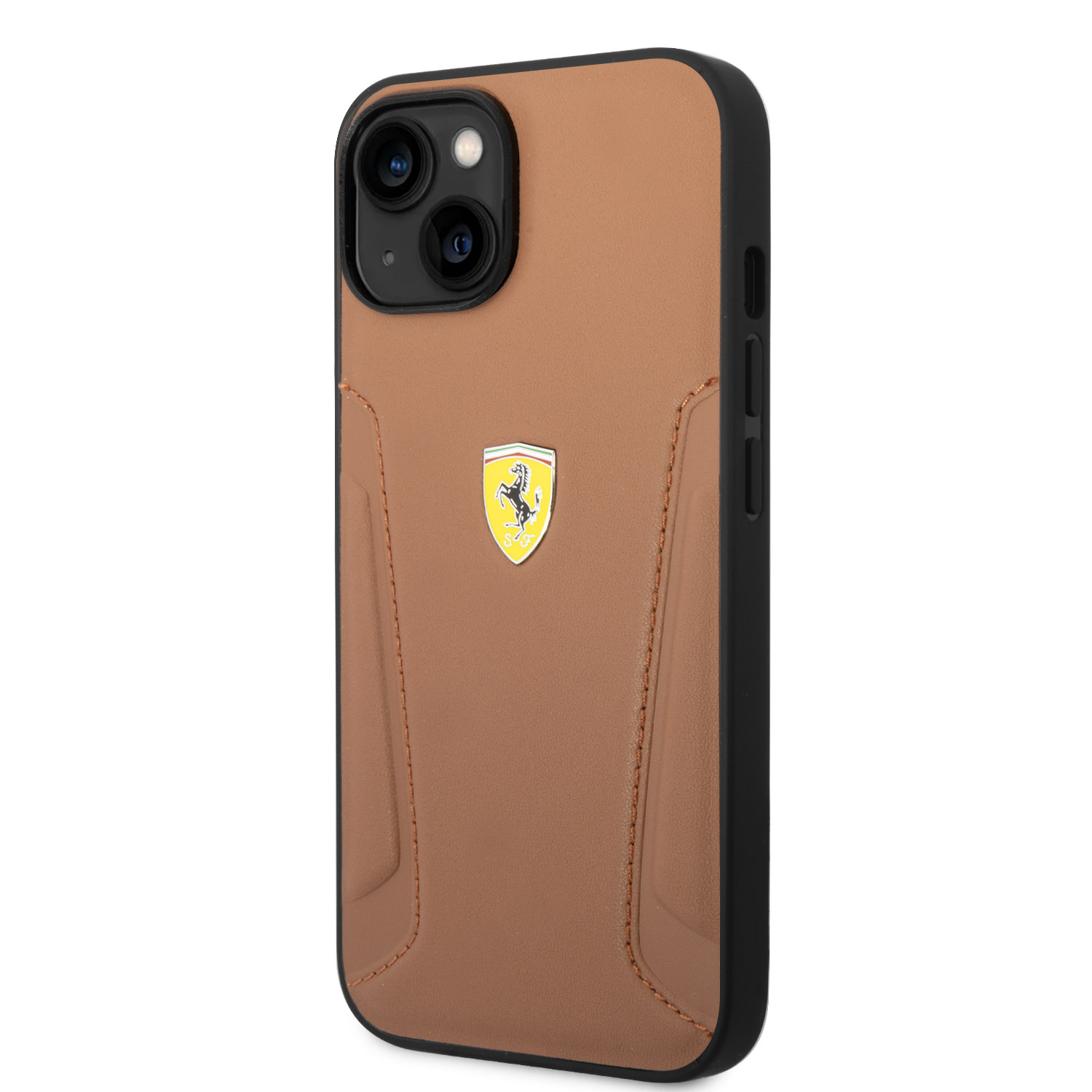 Ferrari Ferrari iPhone 14 Plus & 15 Plus Backcover hoesje - Hot Stamped Sides - Camel, foto 2 van 6