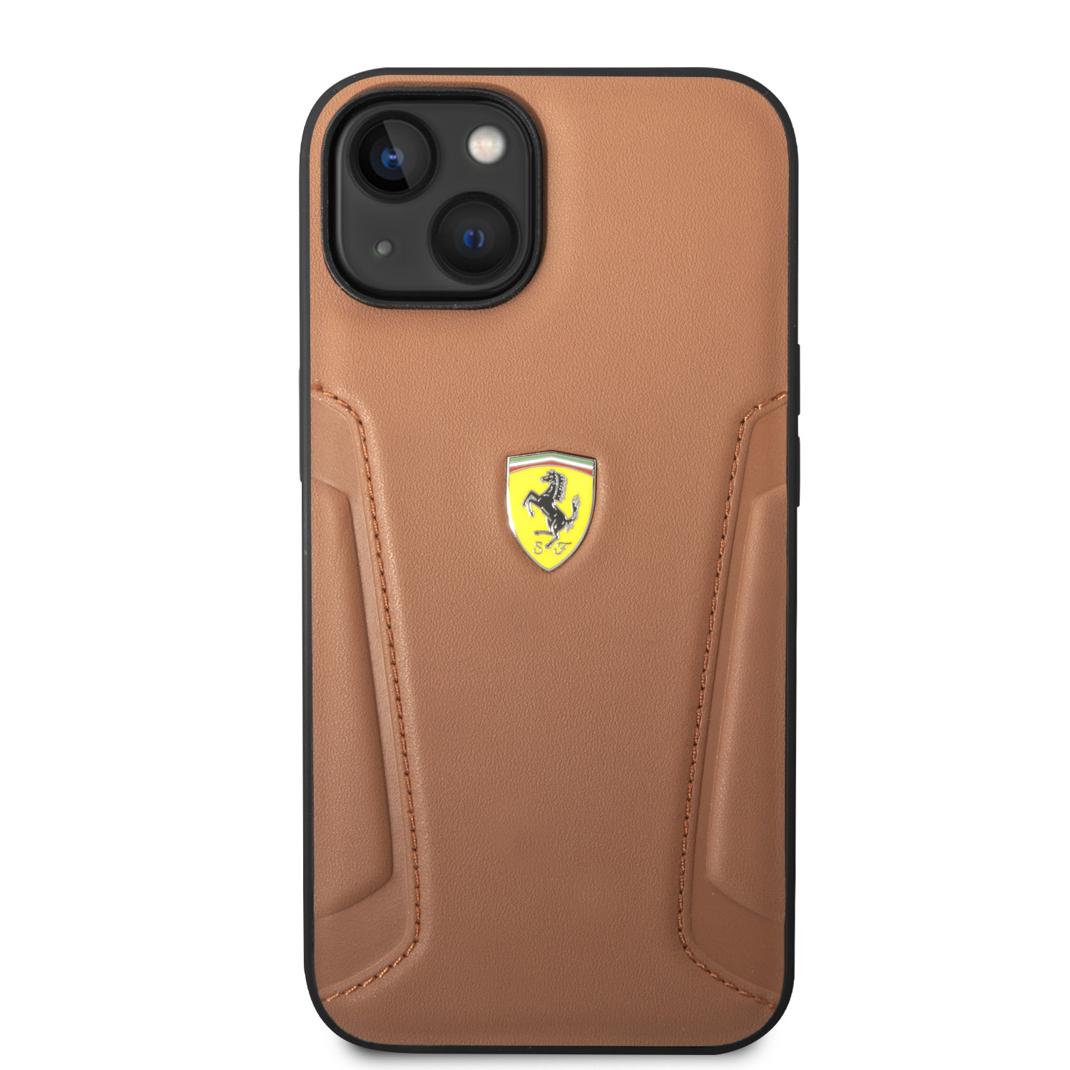 Ferrari Ferrari iPhone 14 Plus & 15 Plus Backcover hoesje - Hot Stamped Sides - Camel, foto 3 van 6