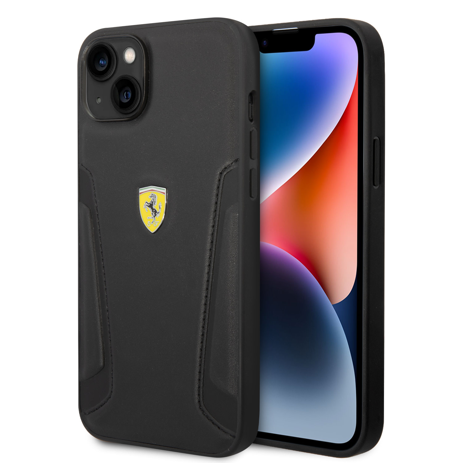 Ferrari Ferrari iPhone 14 Plus & 15 Plus Backcover hoesje - Hot Stamp - Zwart
